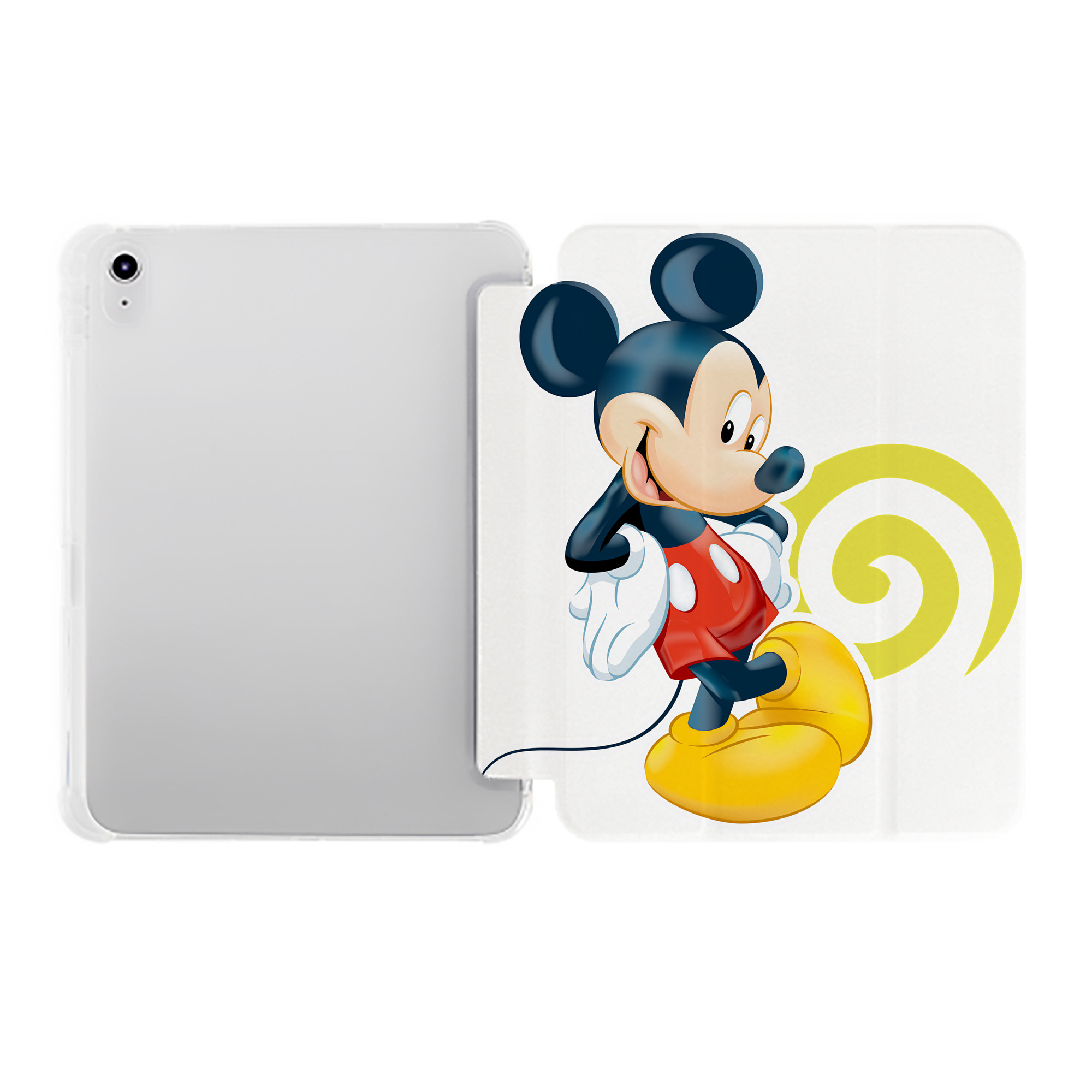 （画像用） ミッキーマウス Mickey Mouse IPad ケース ペン収納付き 三つ折りスタンド PUレザー×シリコン 対応機種9.5/10.5/10.9インチ